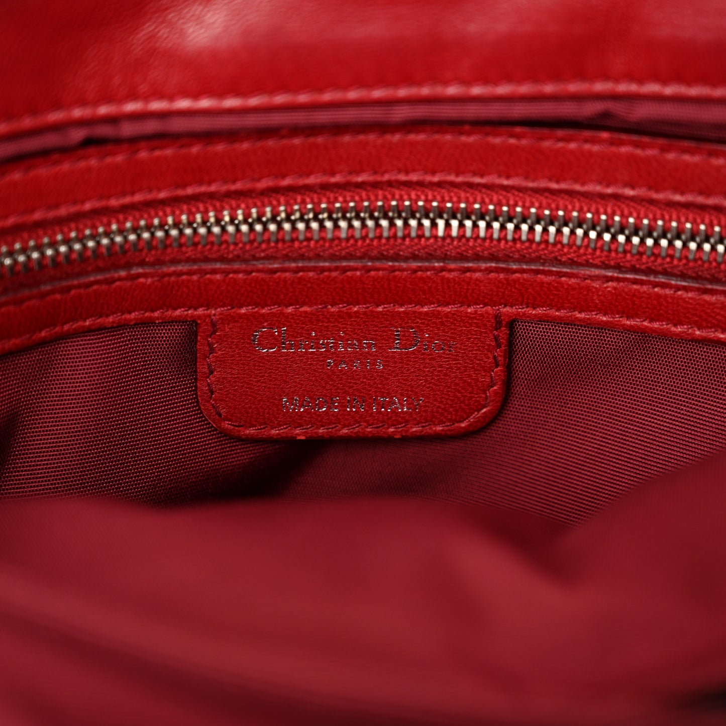 Lambskin Cannage Medium New Lock Flap Red