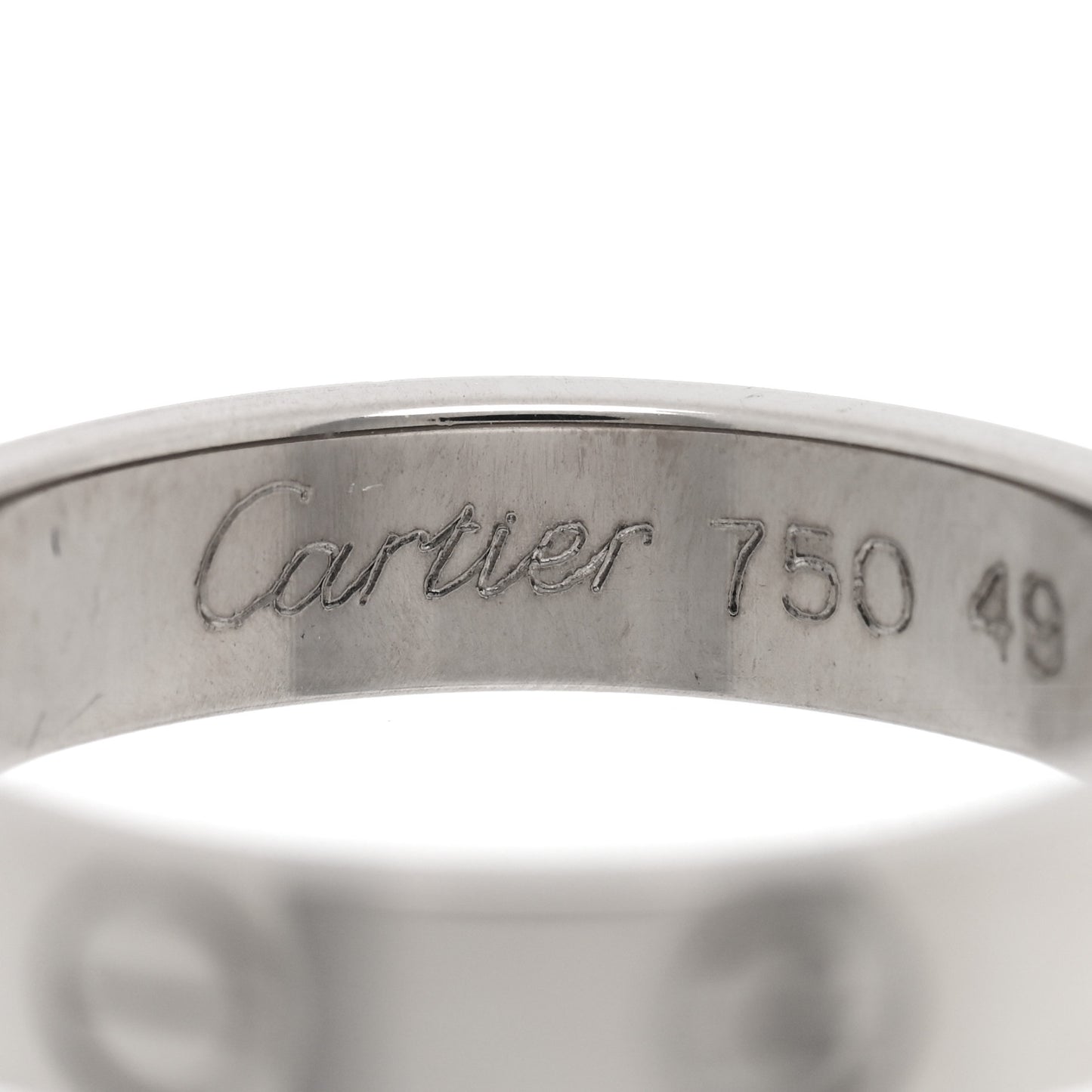 18K White Gold 3.5mm LOVE Wedding Band Ring 49 5
