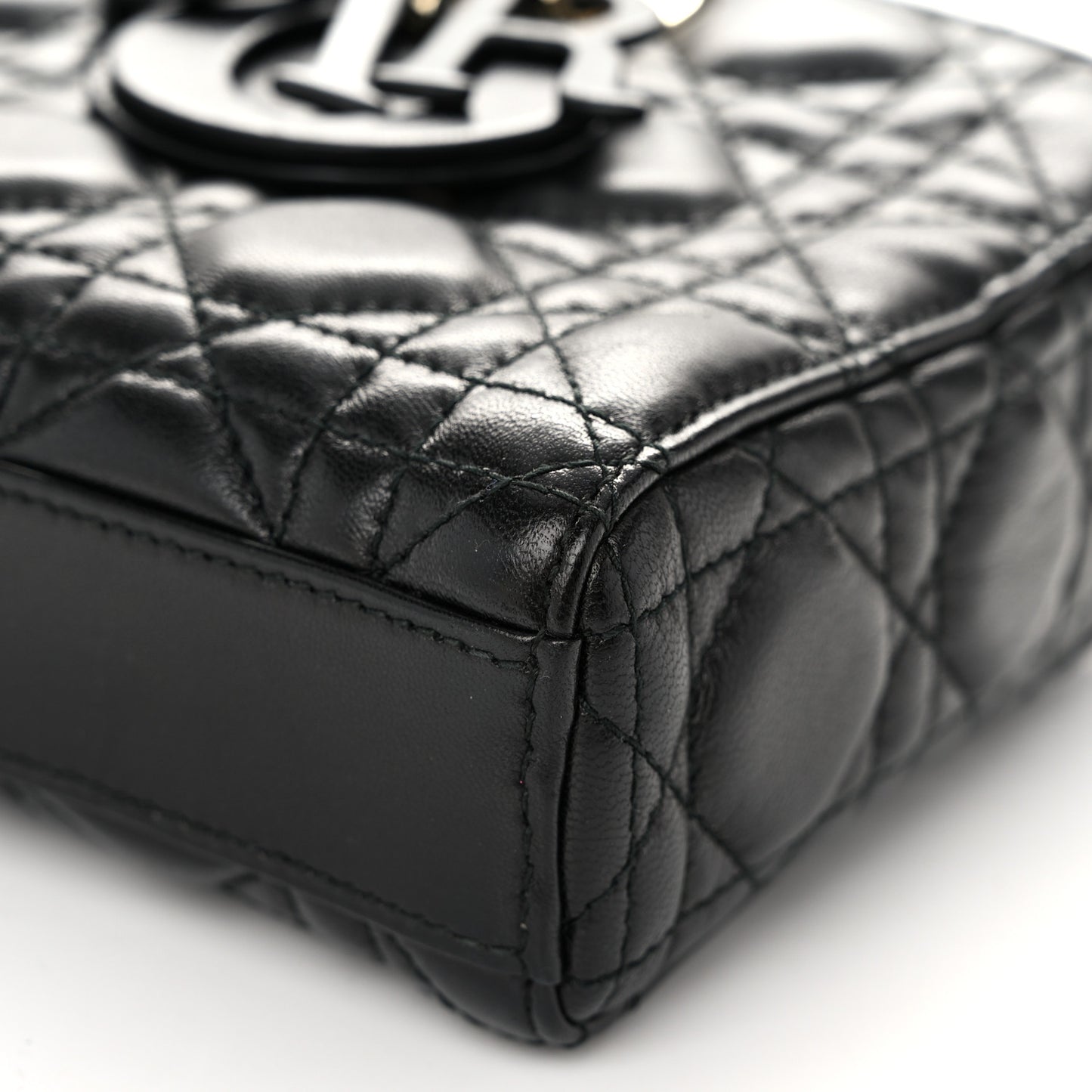 Lambskin Cannage Medium Lady D-Joy Black