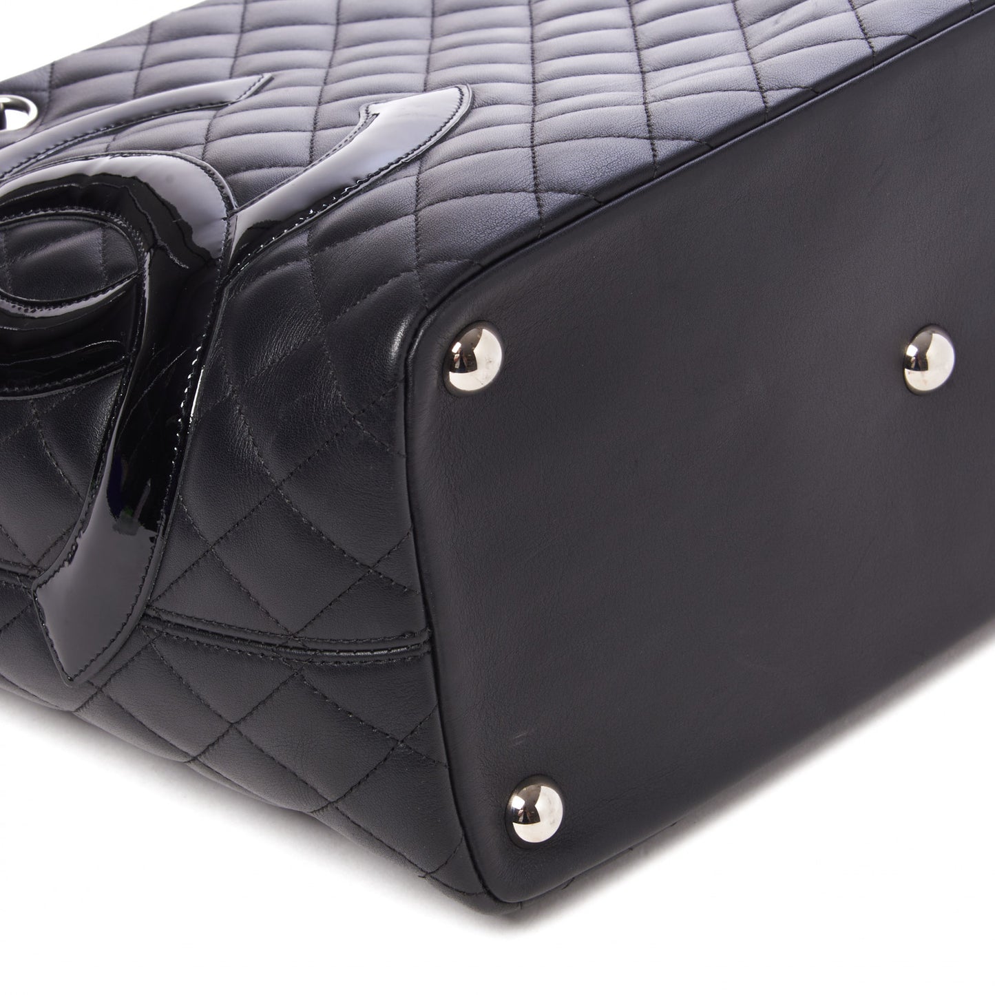 Calfskin Quilted Large Cambon Tote Black