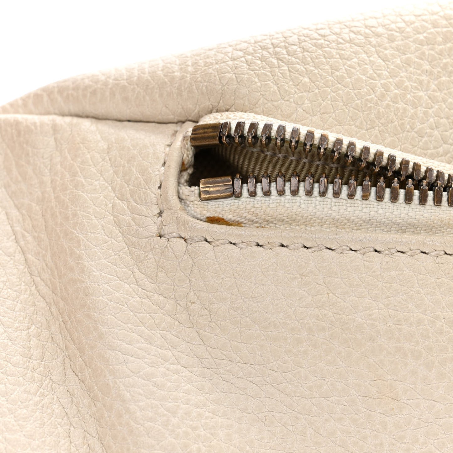 Grained Calfskin Logo Belt Bag White