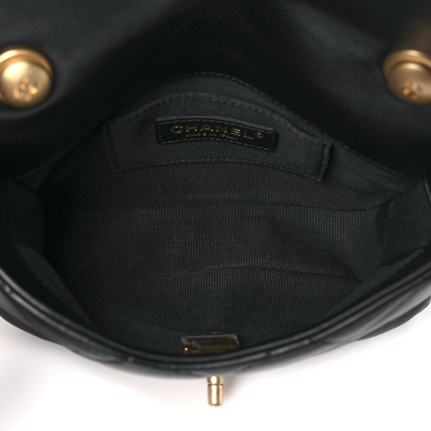 Chanel Lambskin Quilted Mini Lacquered Chain Flap Black 5 of 10