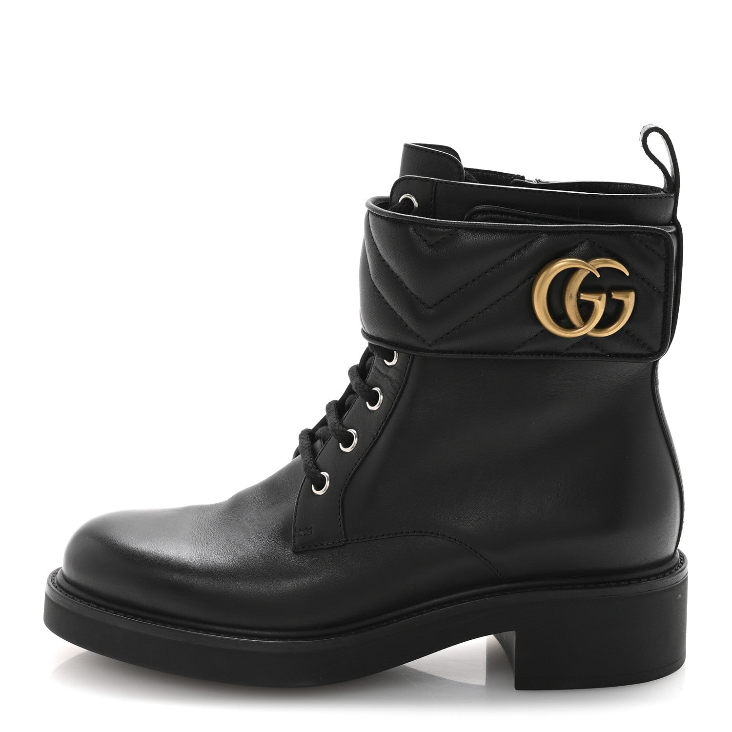 Gucci Flores Calfskin Nappa Matelasse GG 40mm Ankle Boots 37.5