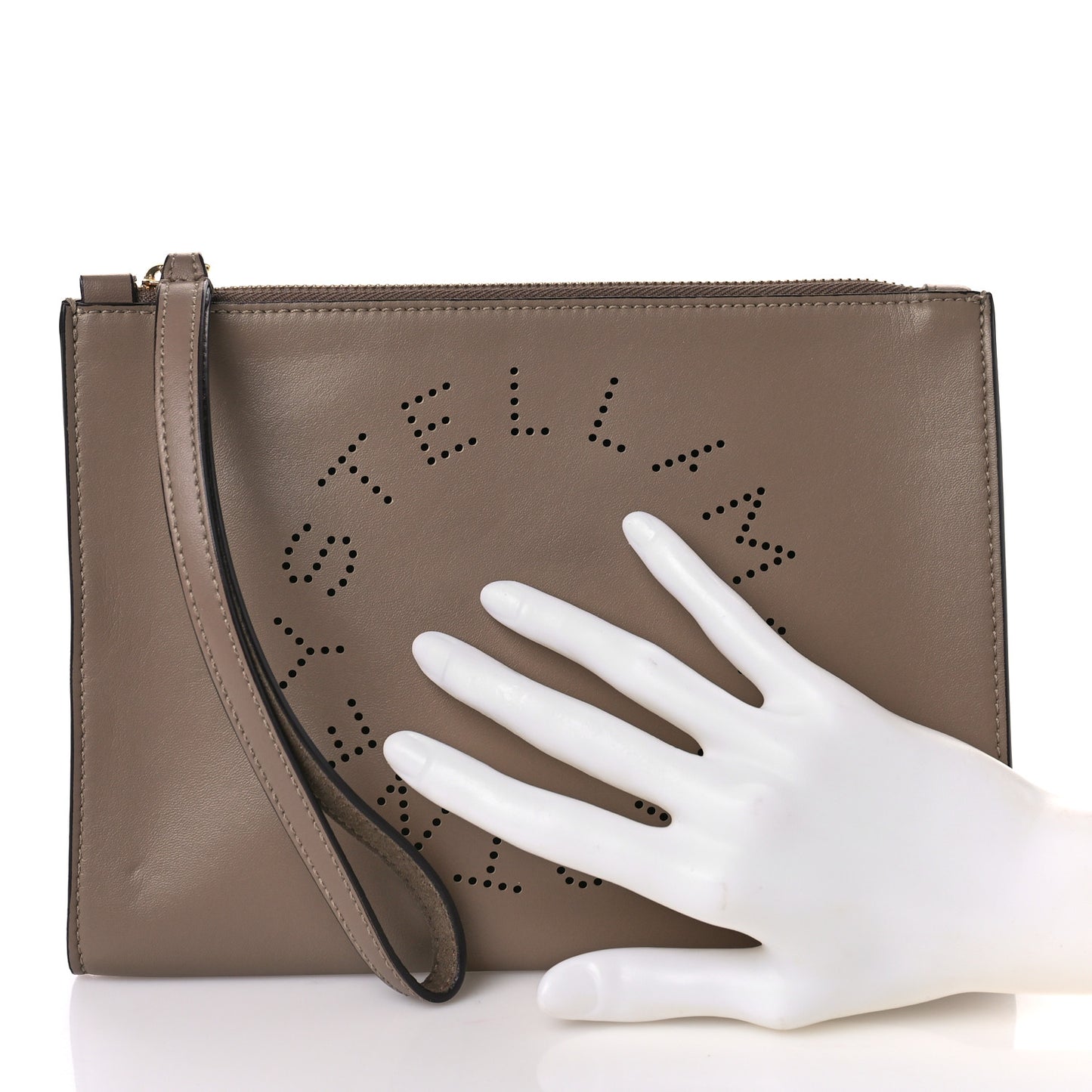 Alter Nappa Perforated Logo Pouch Beige