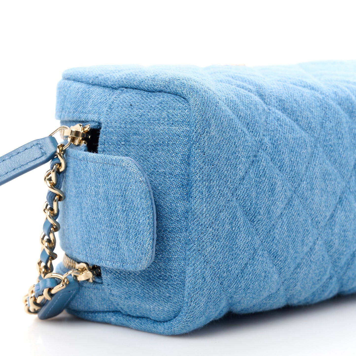 Denim Quilted Toiletry Case Blue