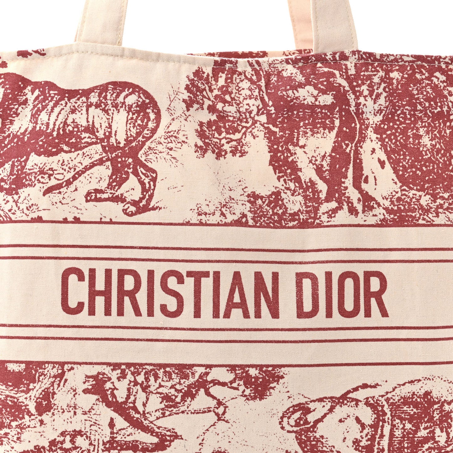 Straw Dioriviera Tote Red