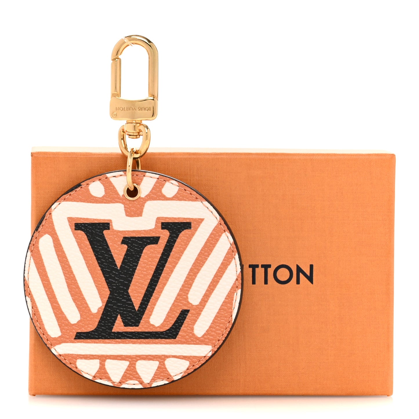 Monogram Giant Crafty Illustre Bag Charm Key Ring Creme Caramel