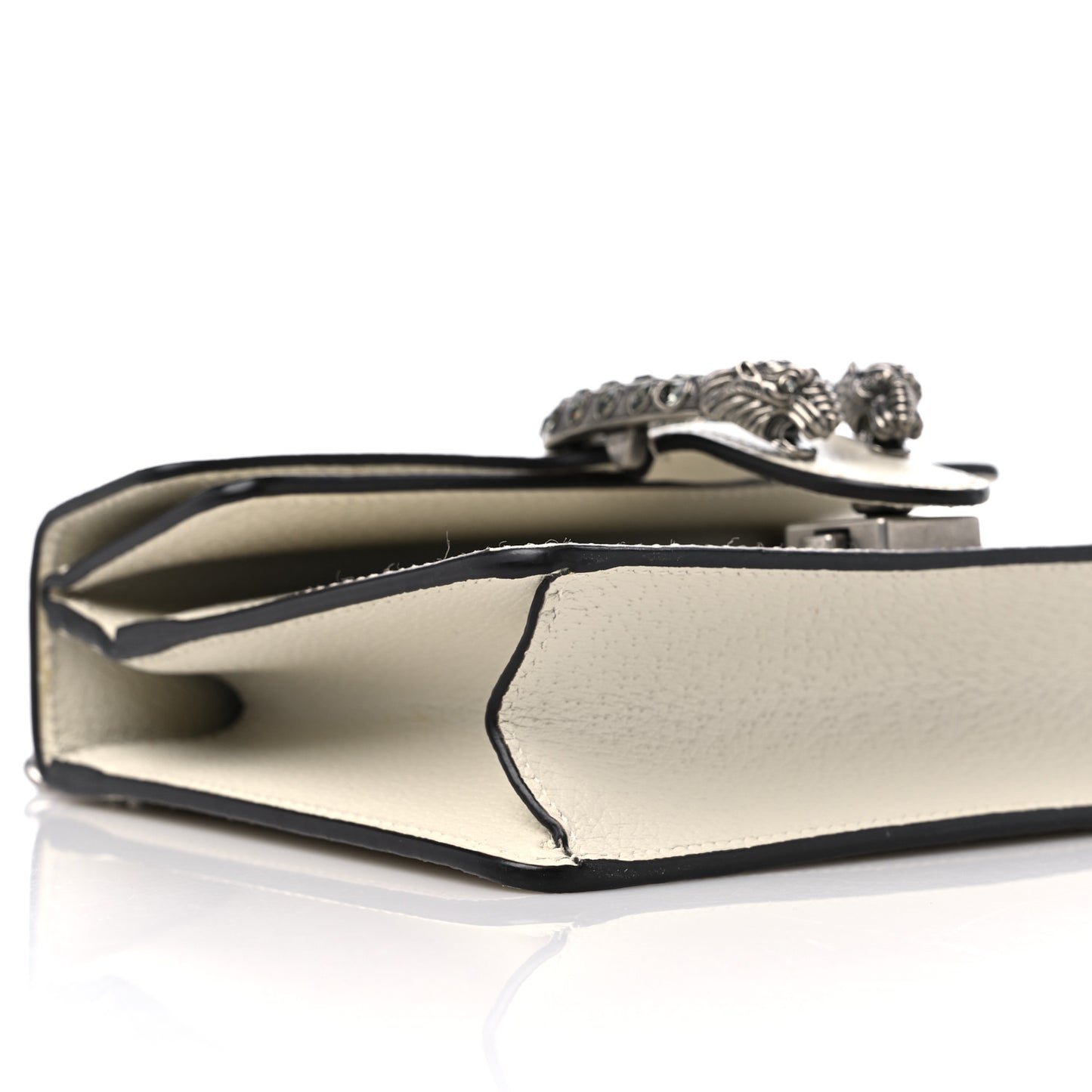 Textured Calfskin Crystal Mini Dionysus Shoulder Bag Mystic White