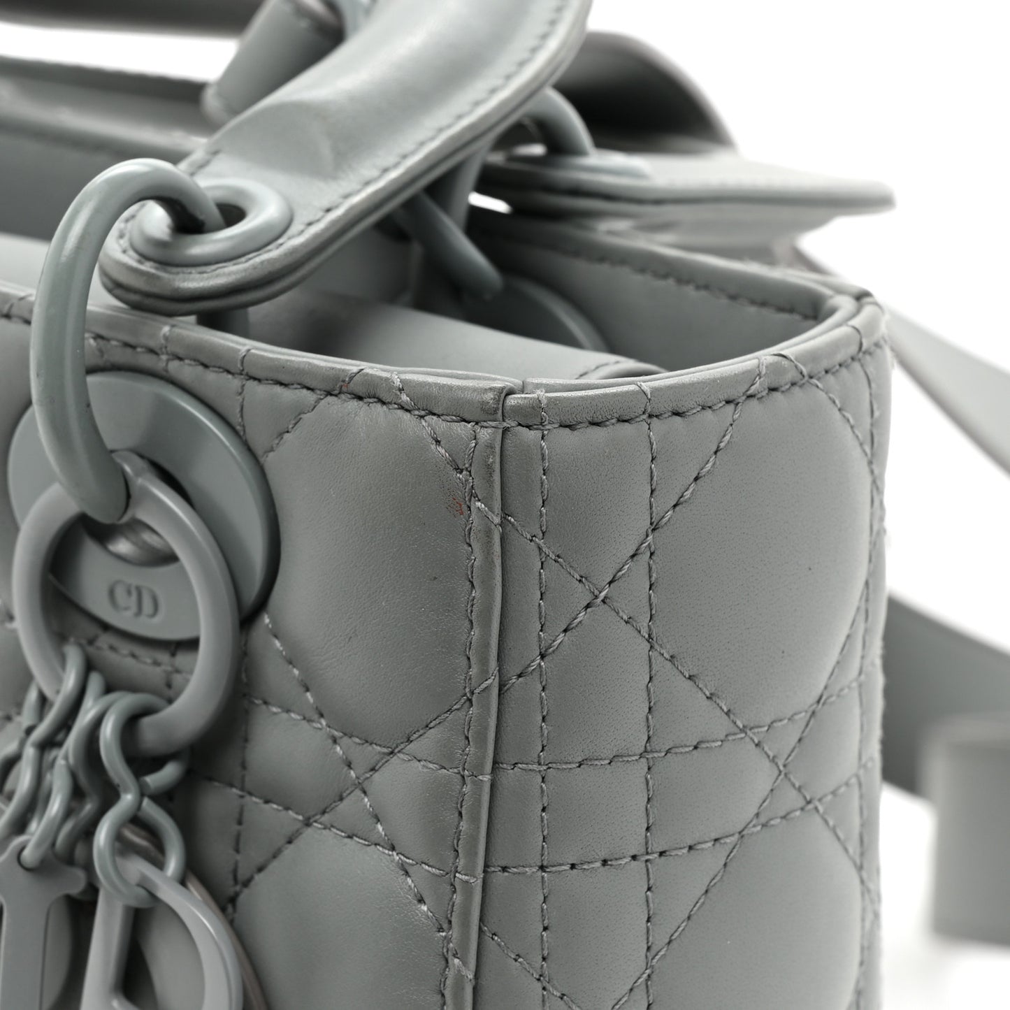 Ultra Matte Calfskin Cannage Small My ABCDior Lady Dior Gray