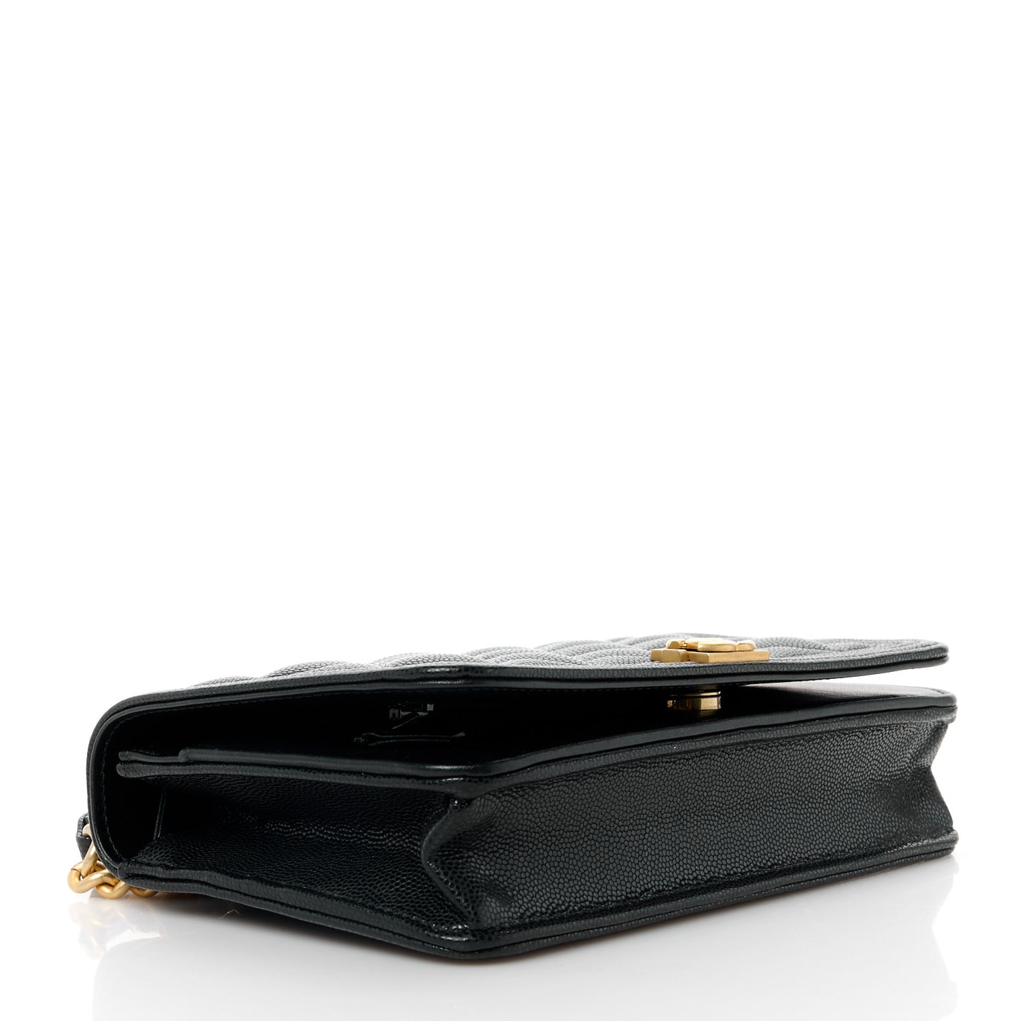 Caviar Quilted Boy Top Handle Wallet On Chain WOC Black