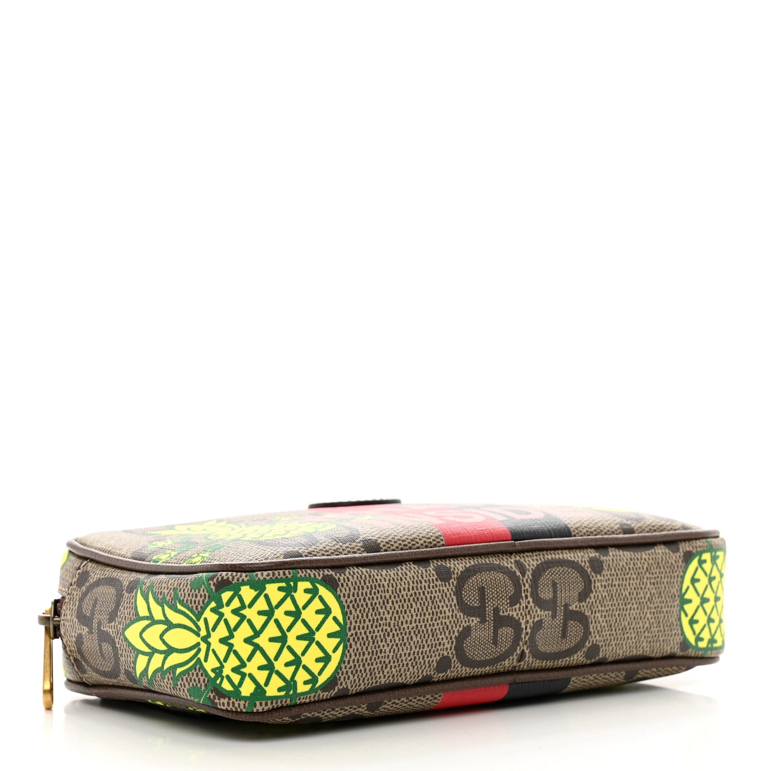 Gucci Maxi GG Supreme Monogram Pineapple Textured Dollar Calfskin Small Retro Interlocking G Belt Bag 90 36 Beige Ebony Green Pink New Acero 4 of 11