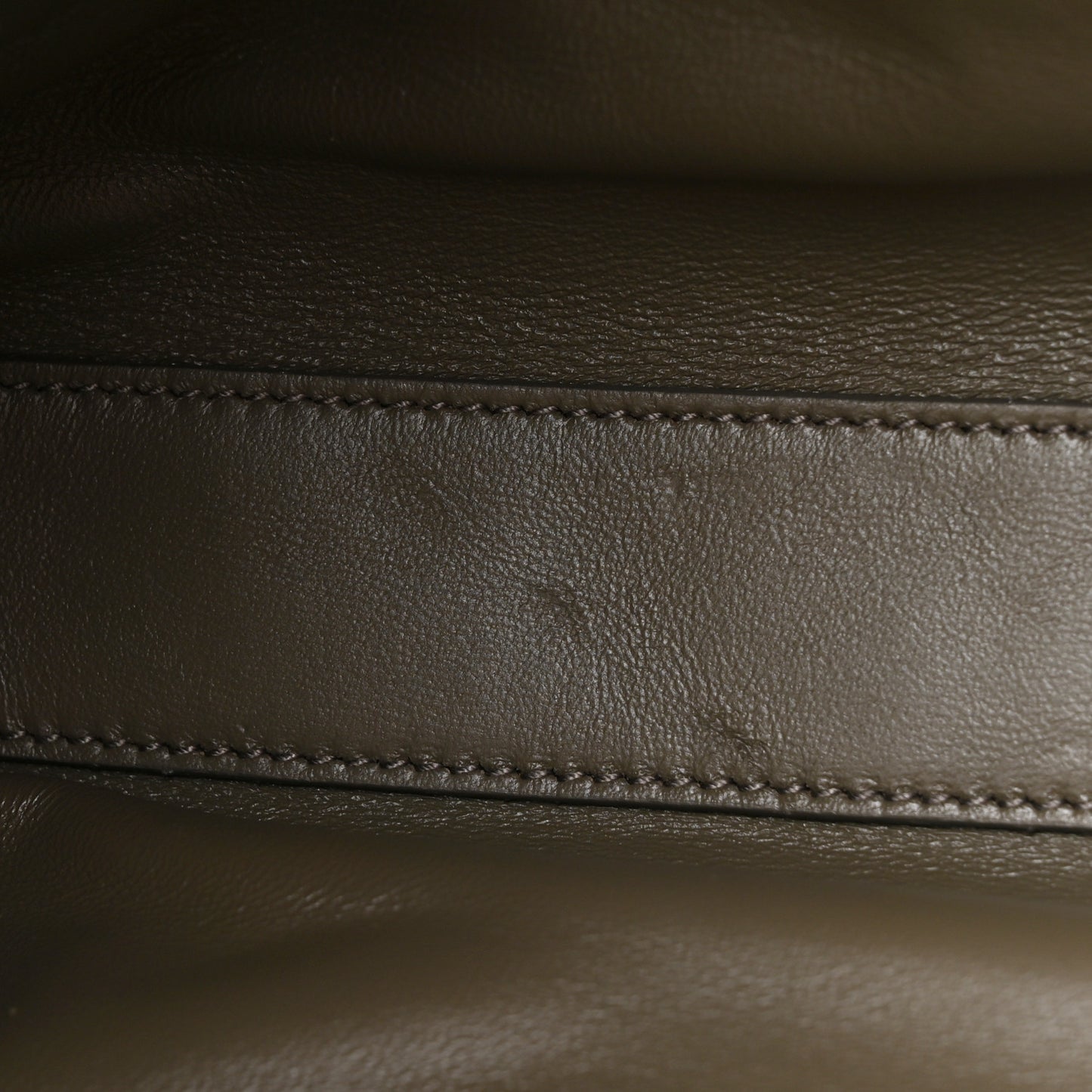 Smooth Calfskin Suede Medium Reversible Monogram Kate Satchel Taupe