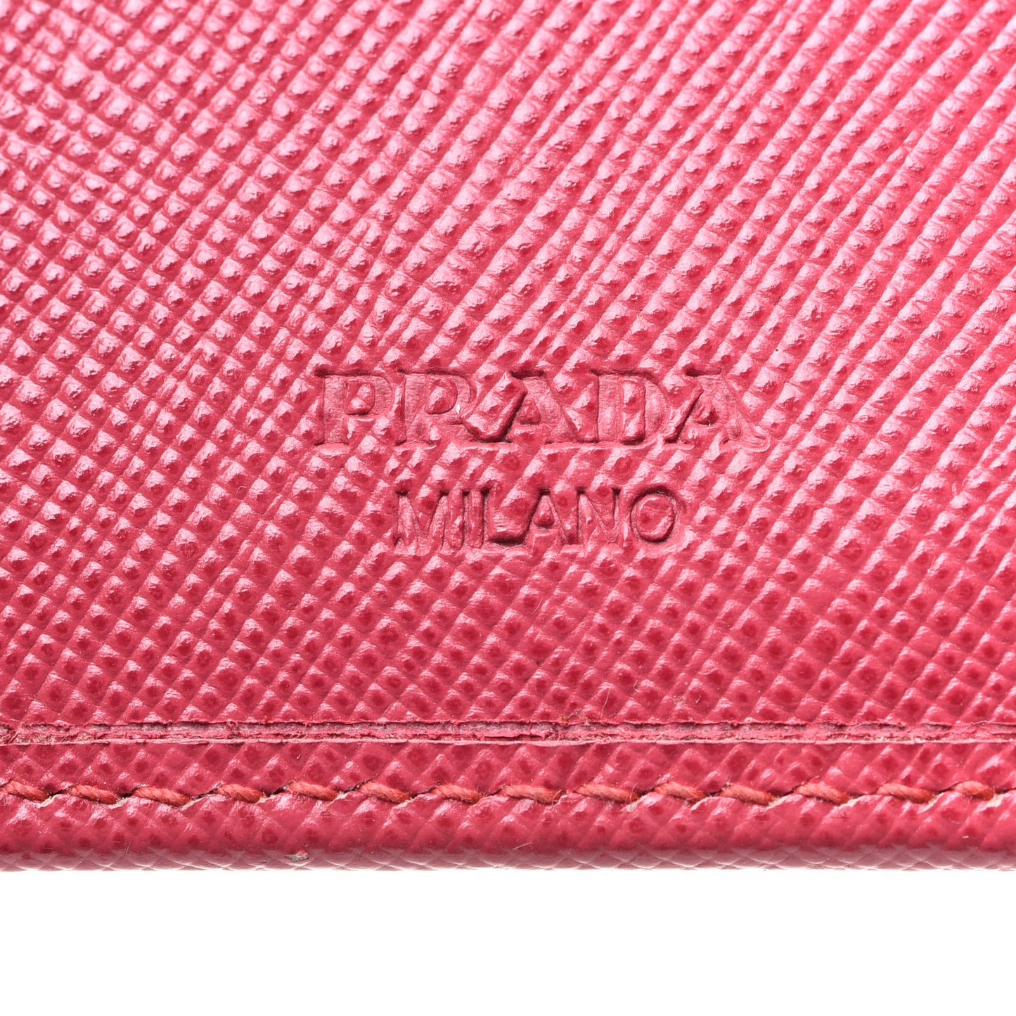 Saffiano Metal French Flap Compact Wallet Pink