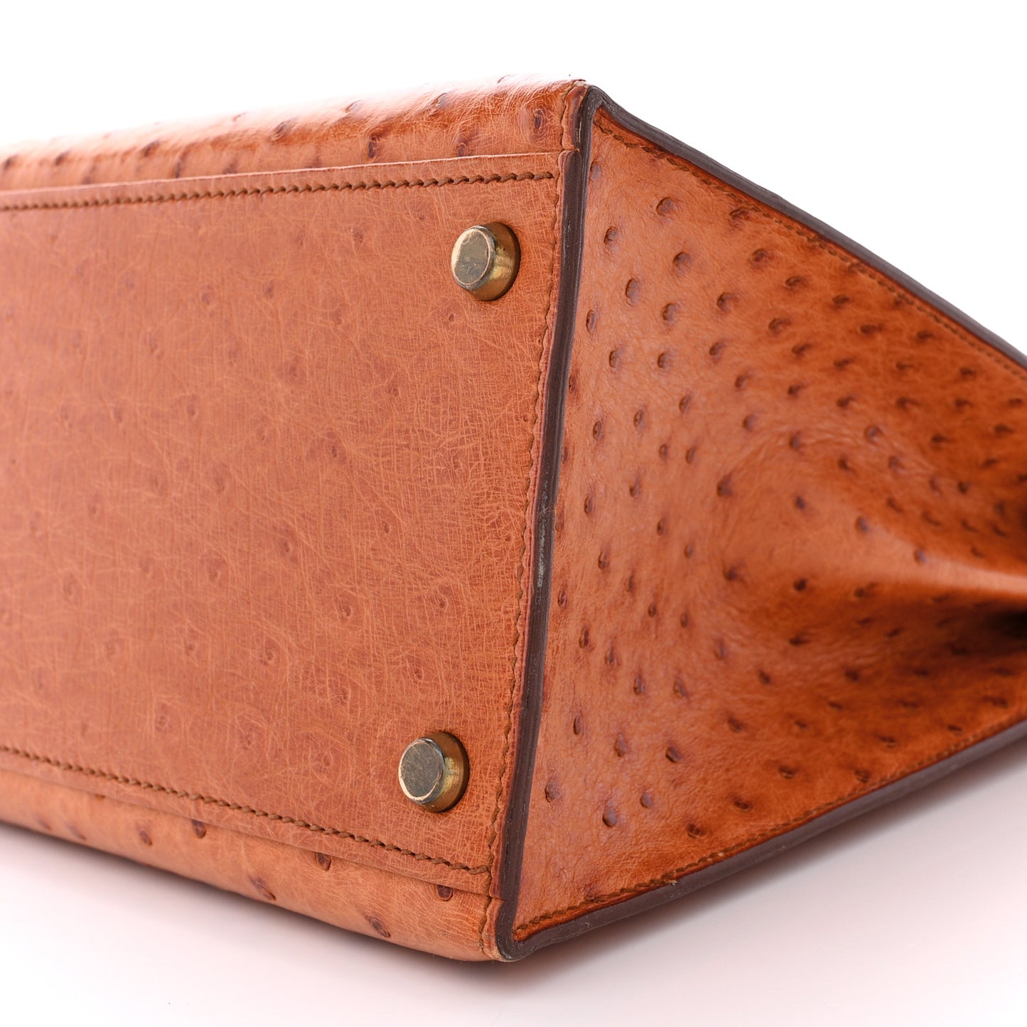 Ostrich Kelly Sellier 32 Gold