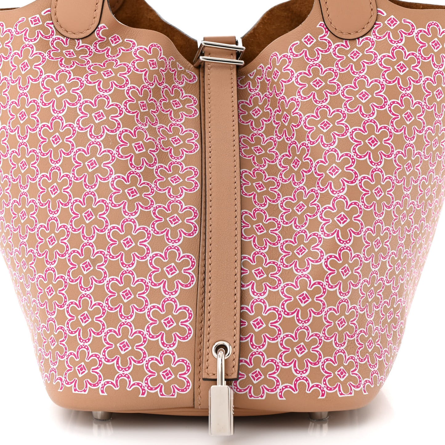 Swift Lucky Daisy Picotin Lock 18 PM Chai Rose White