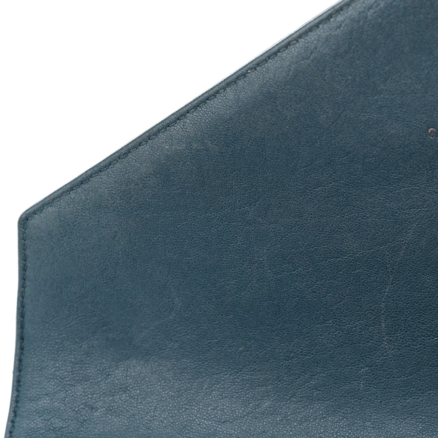 Sheepskin Matelasse Chevron Monogram Medium College Bag Petrol Green