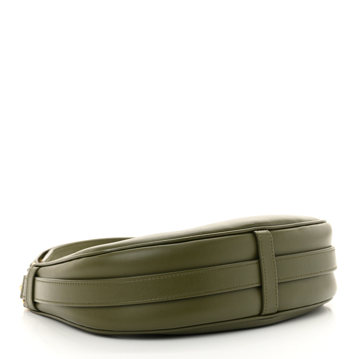 Smooth Calfskin Medium Strap Ava Shoulder Bag Dark Olive