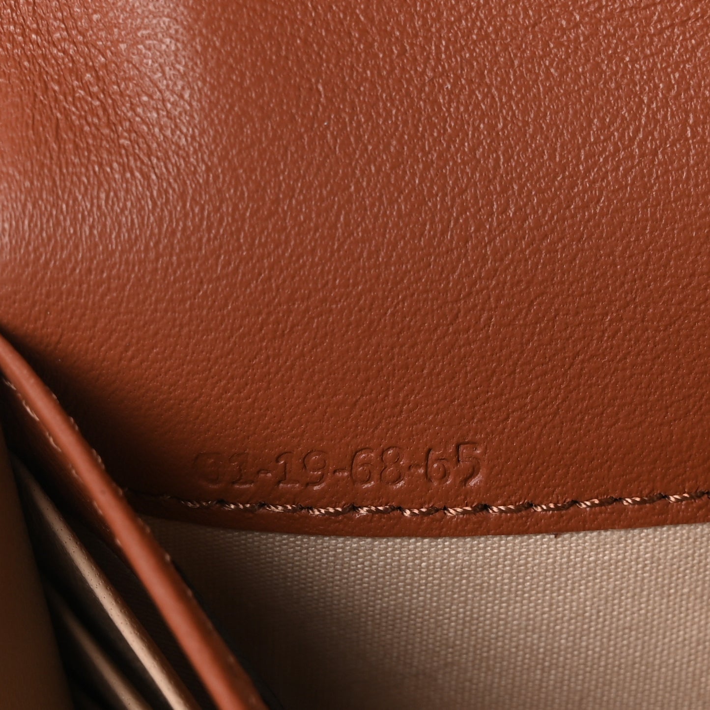 Calfskin Alphabet Long Wallet Brown