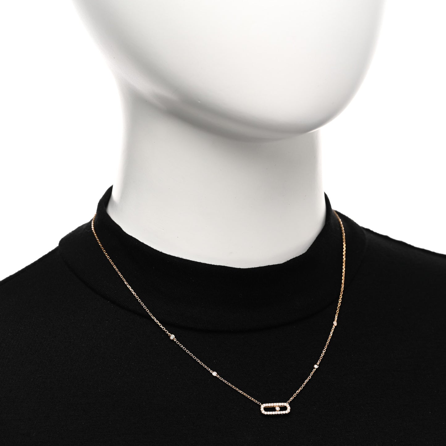 18K Rose Gold Diamond Move Uno Pave Necklace