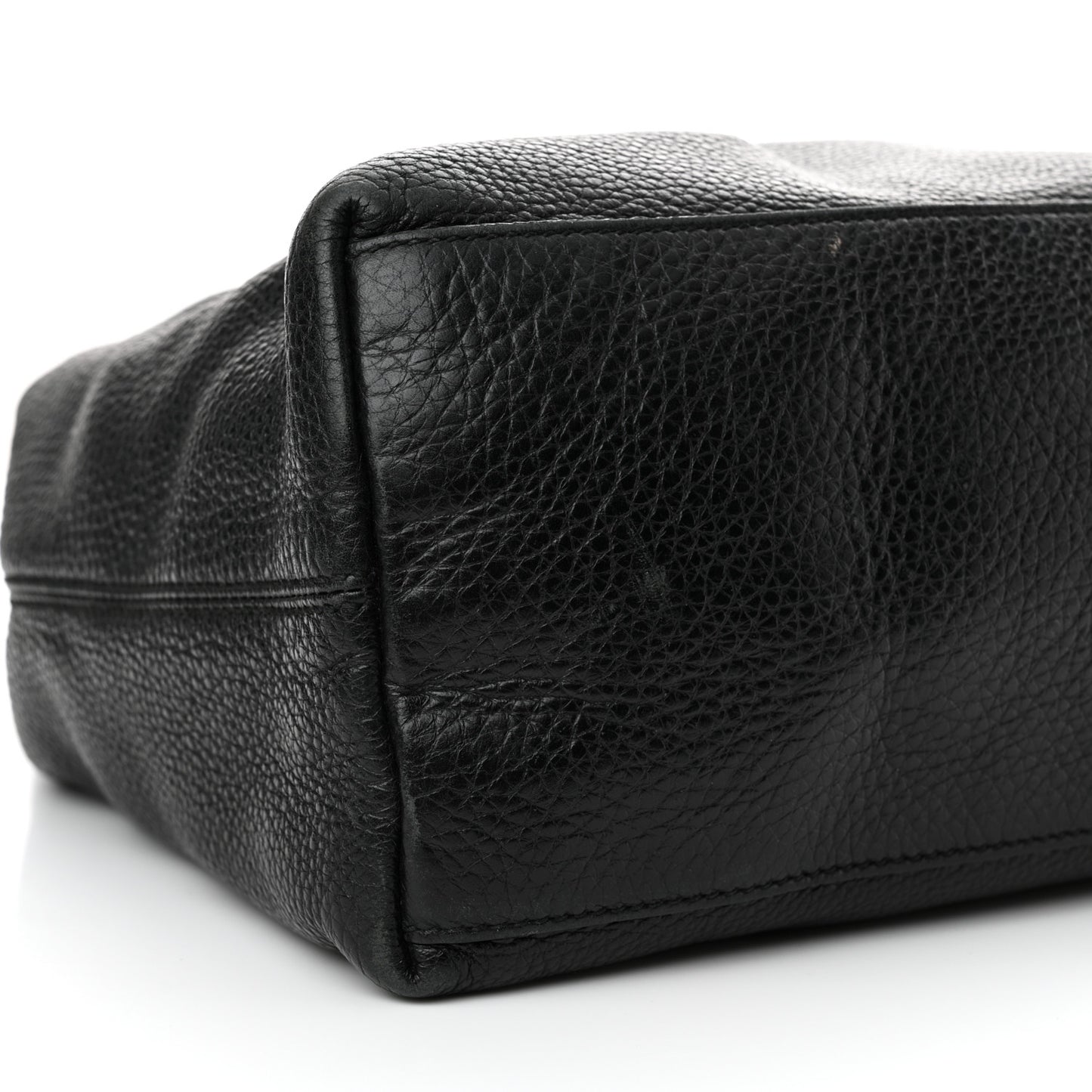 Pebbled Calfskin Medium Soho Chain Shoulder Bag Black