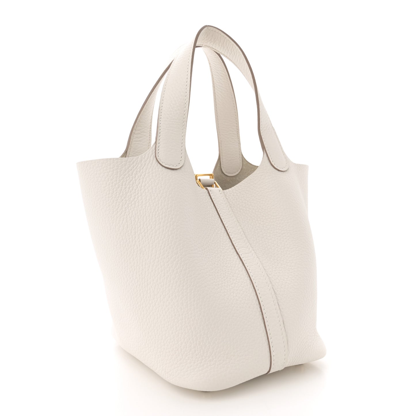 Taurillon Clemence Picotin Lock 18 PM Gris Pale