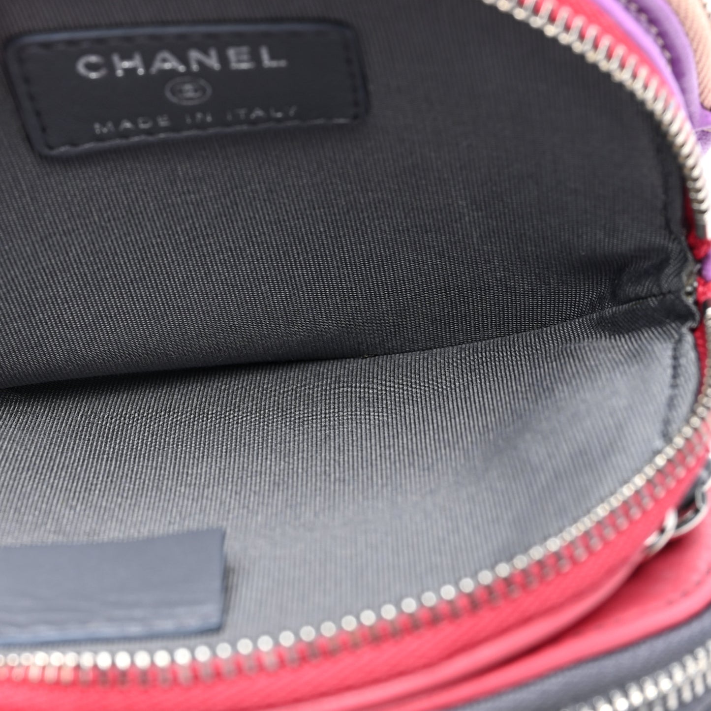 Lambskin Quilted Round Clutch With Chain Multicolor