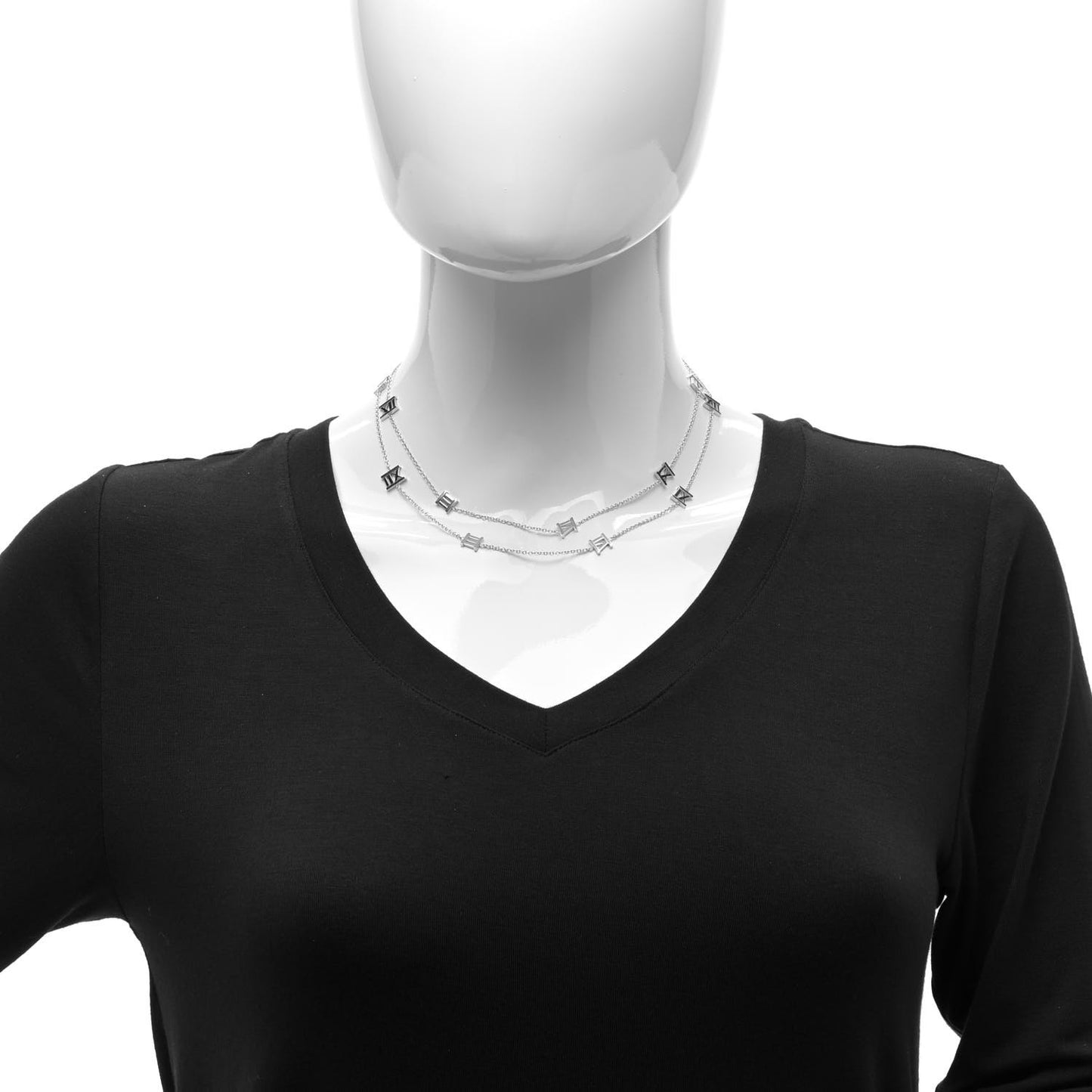 18K White Gold Atlas Station Necklace