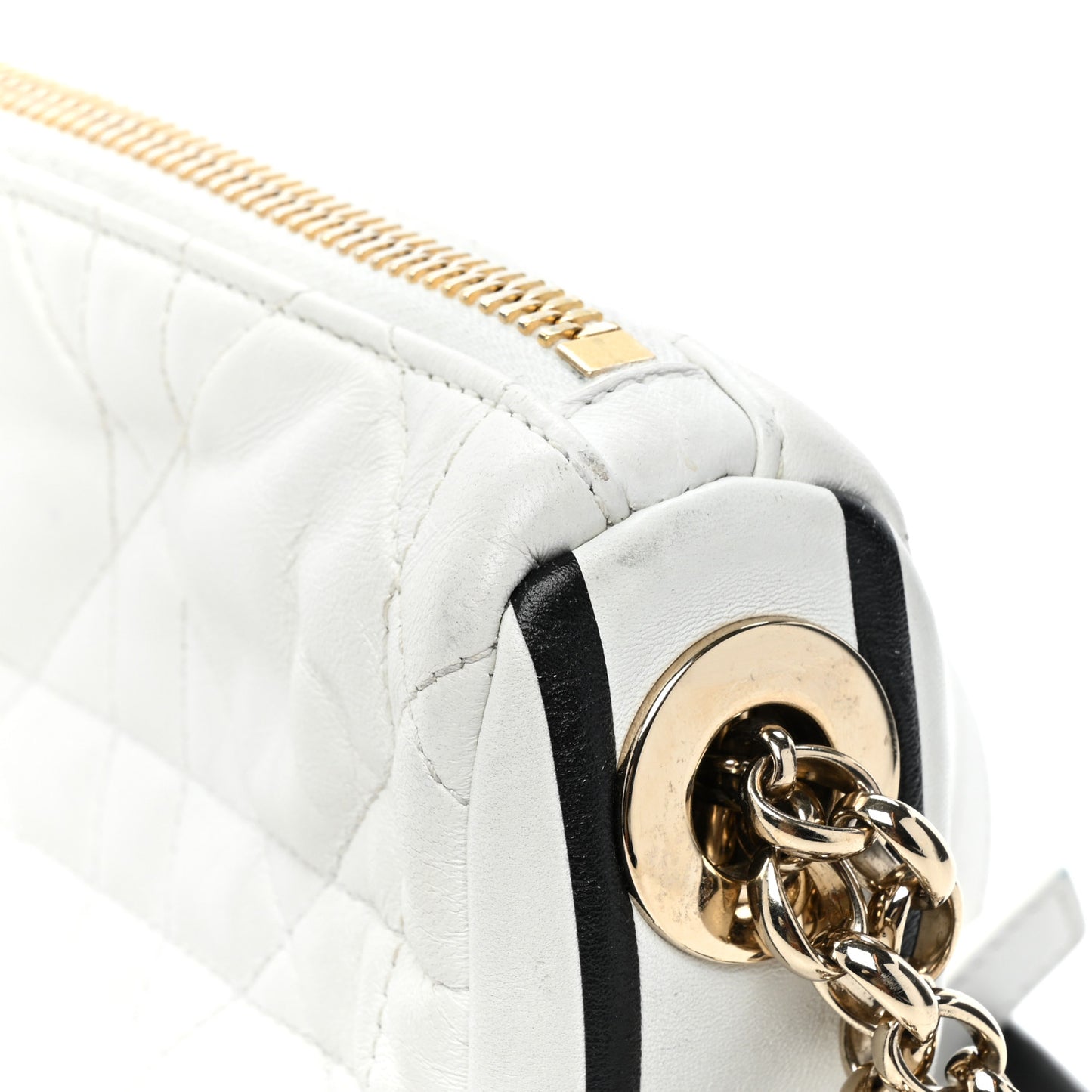 Lambskin Cannage Small Dior Vibe Hobo Bag White