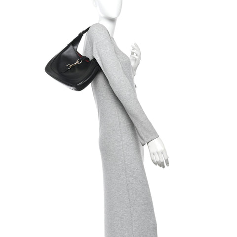 Calfskin Small Jackie Shoulder Bag Black