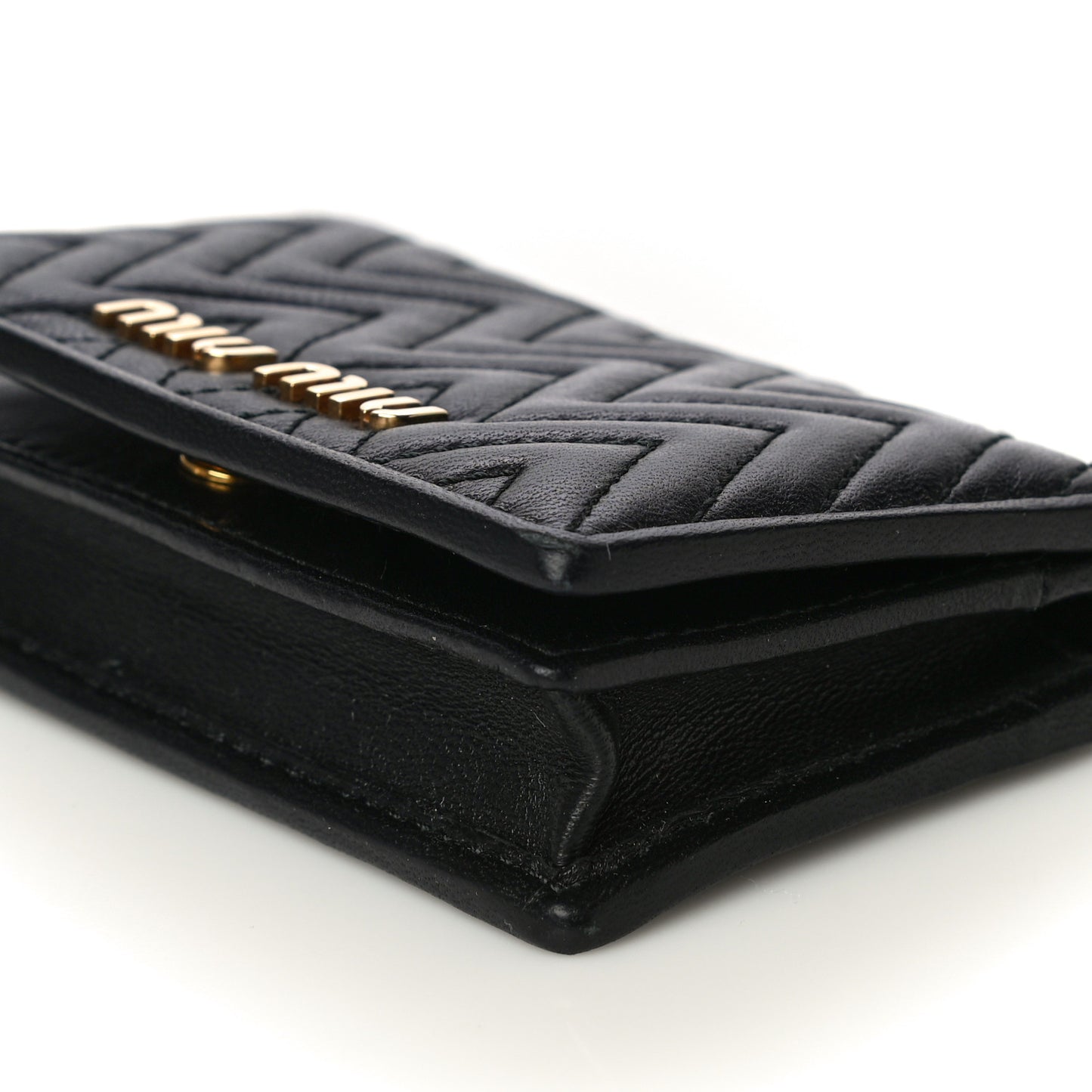 Nappa Impunture Flap Card Holder Key Ring Black