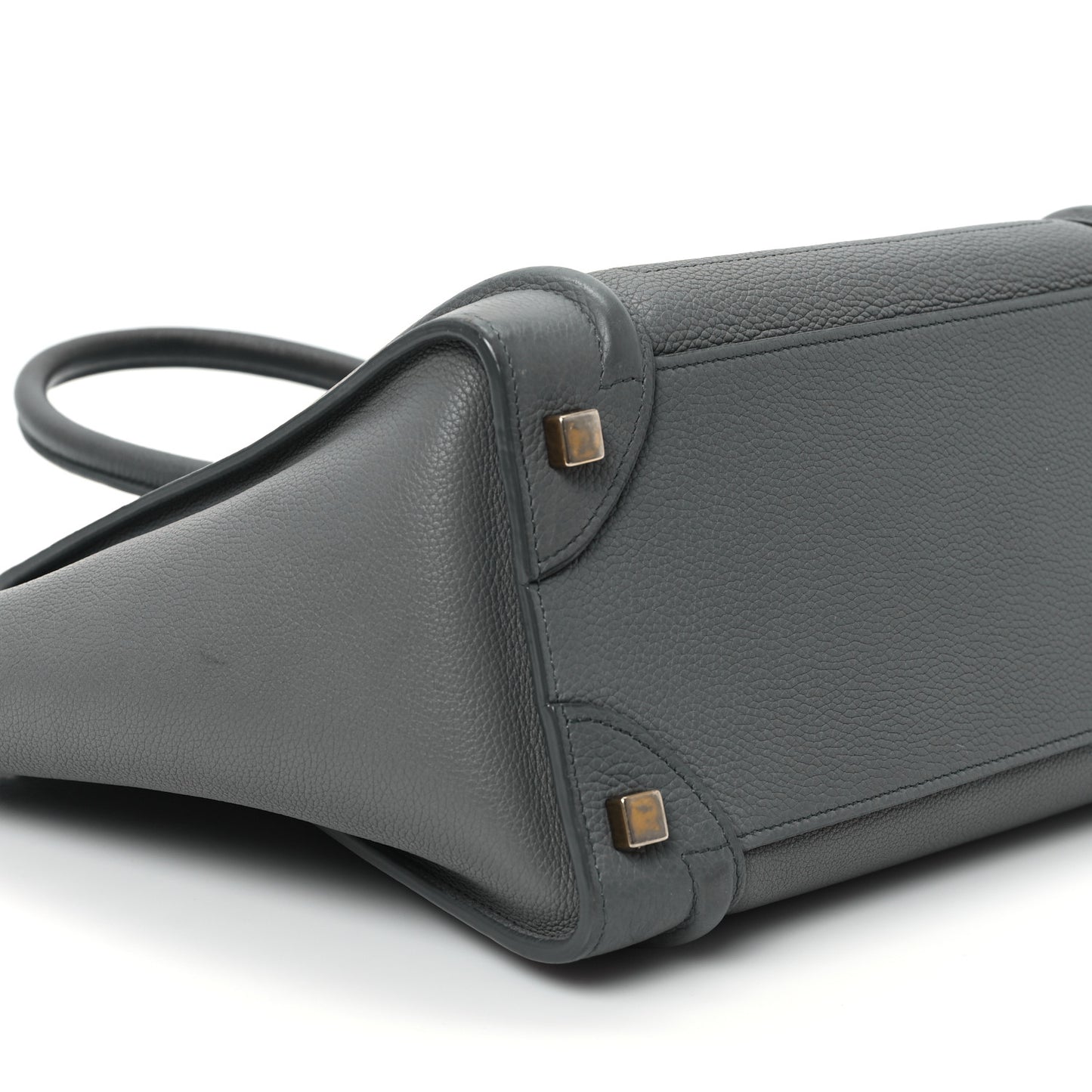 Drummed Calfskin Micro Luggage Kohl