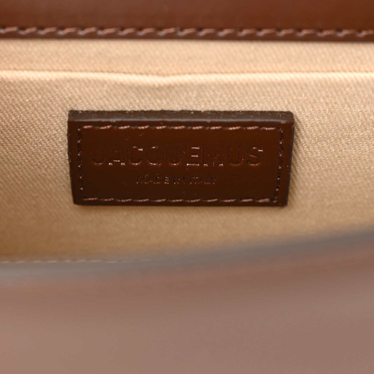 Calfskin Raffia Le Chiquito Long Cordao Brown