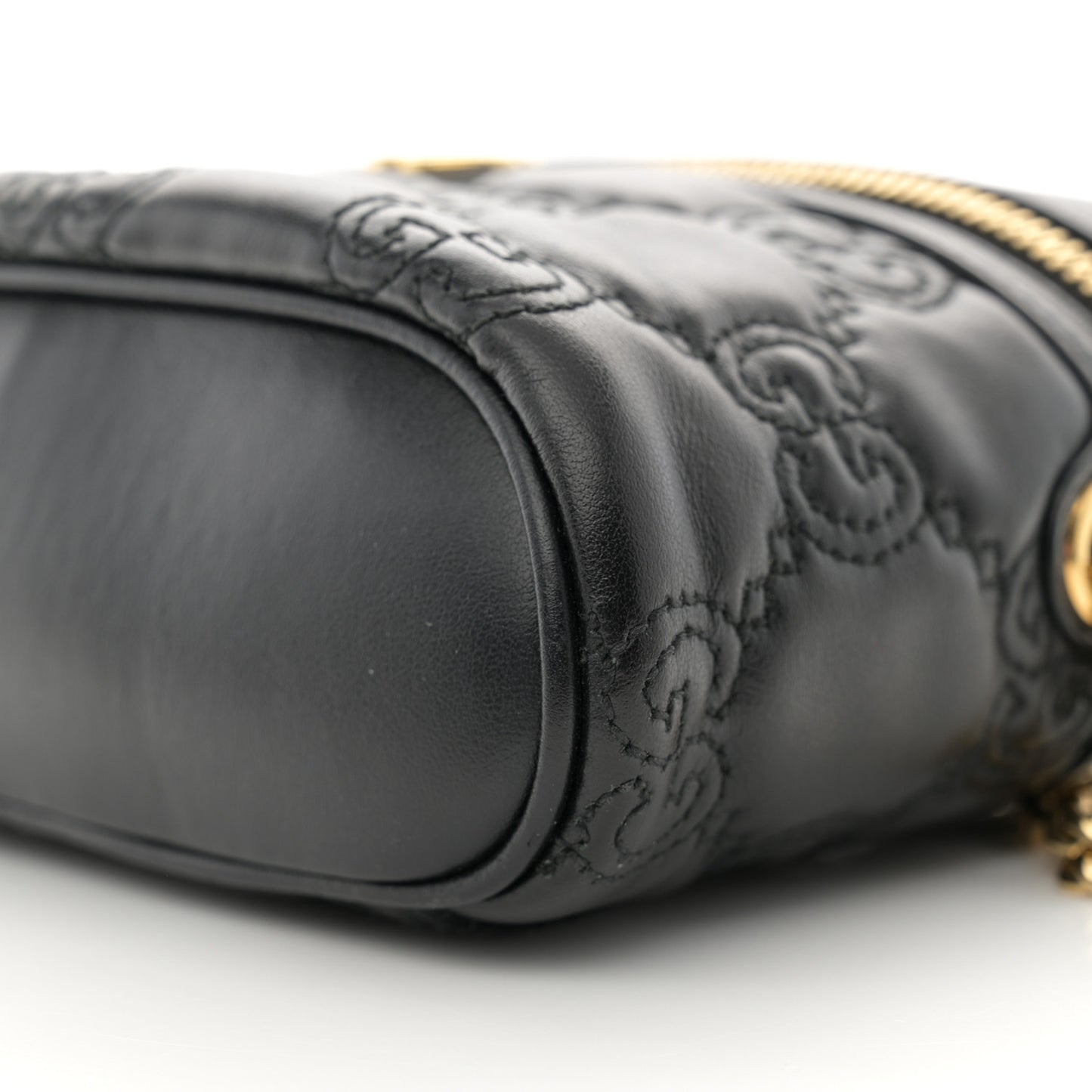 Calfskin GG Matelasse Mini Top Handle Bag Black