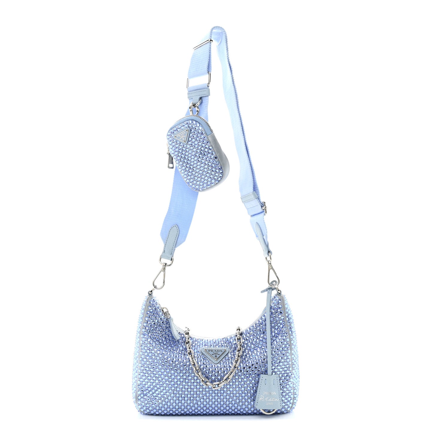 Satin Crystal Re-Edition 2005 Shoulder Bag Celeste