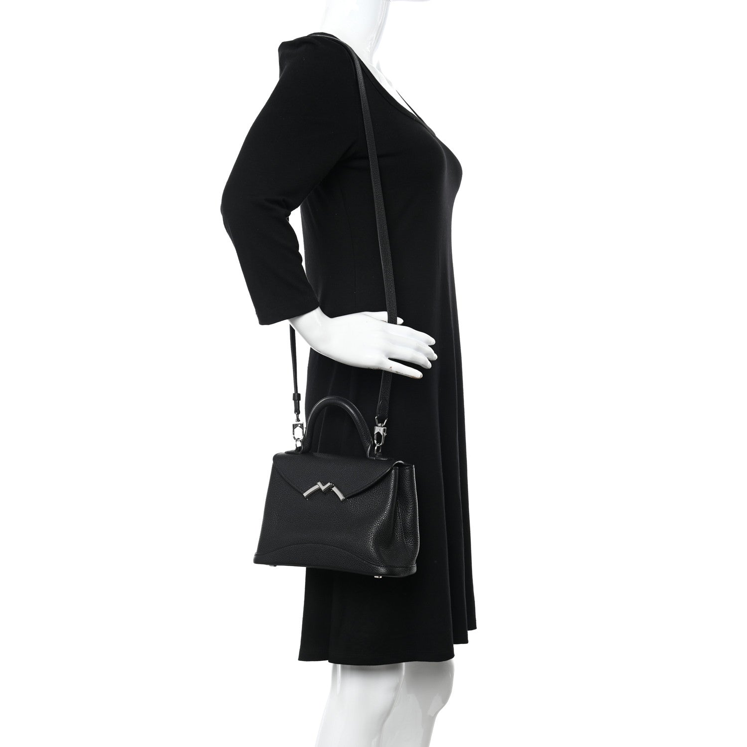 Moynat Taurillon Blush Calfskin Gabby BB Black 2 of 10