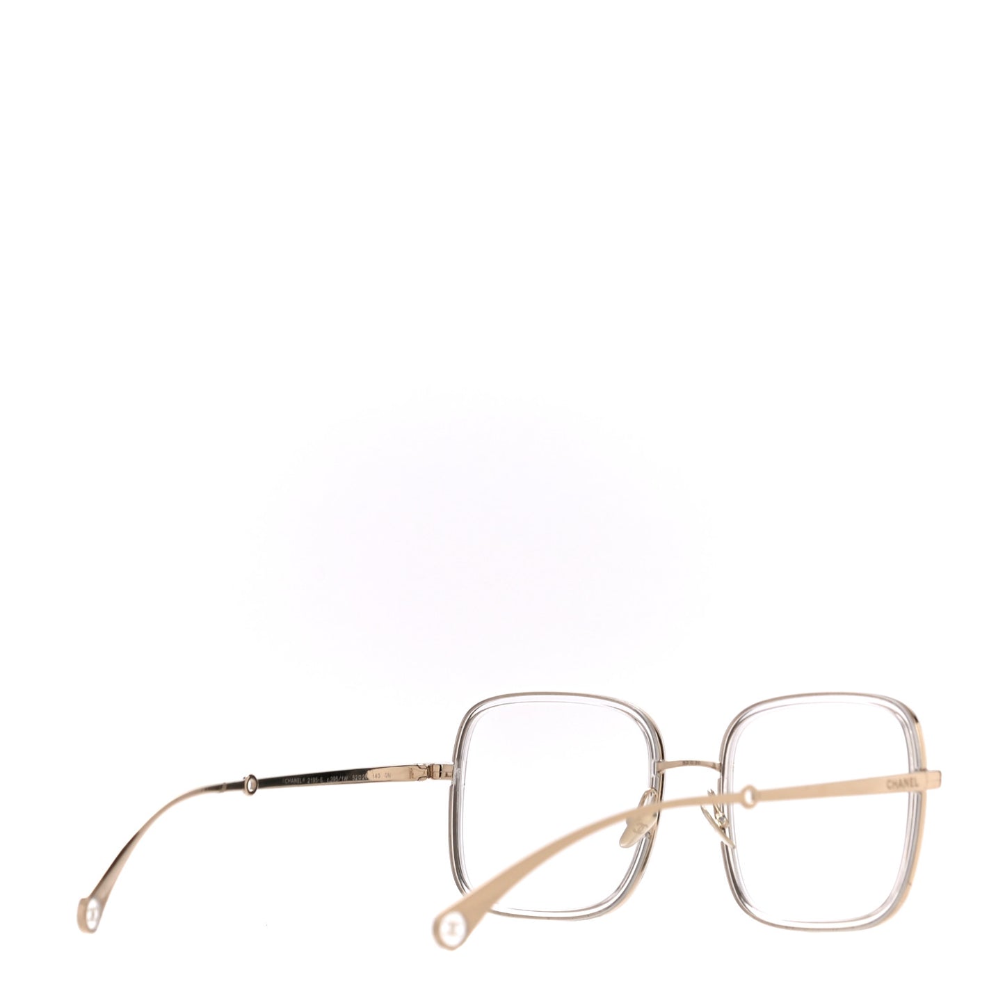 Metal Removable Pearl Chain Square Eyeglasses 2195-S Silver