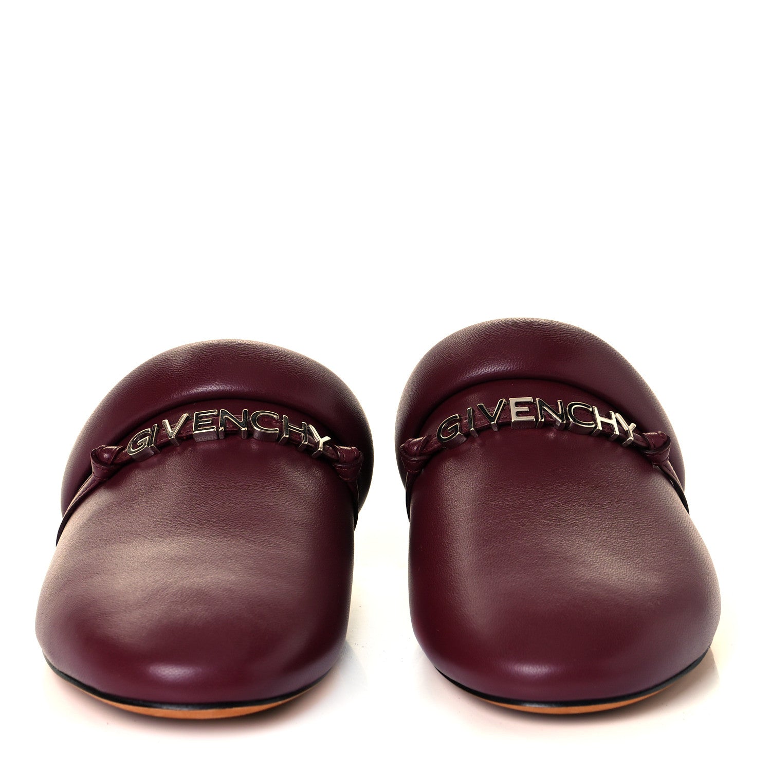 Givenchy Lambskin Elba Logo Mule Slippers 36.5 Burgundy 2 of 9