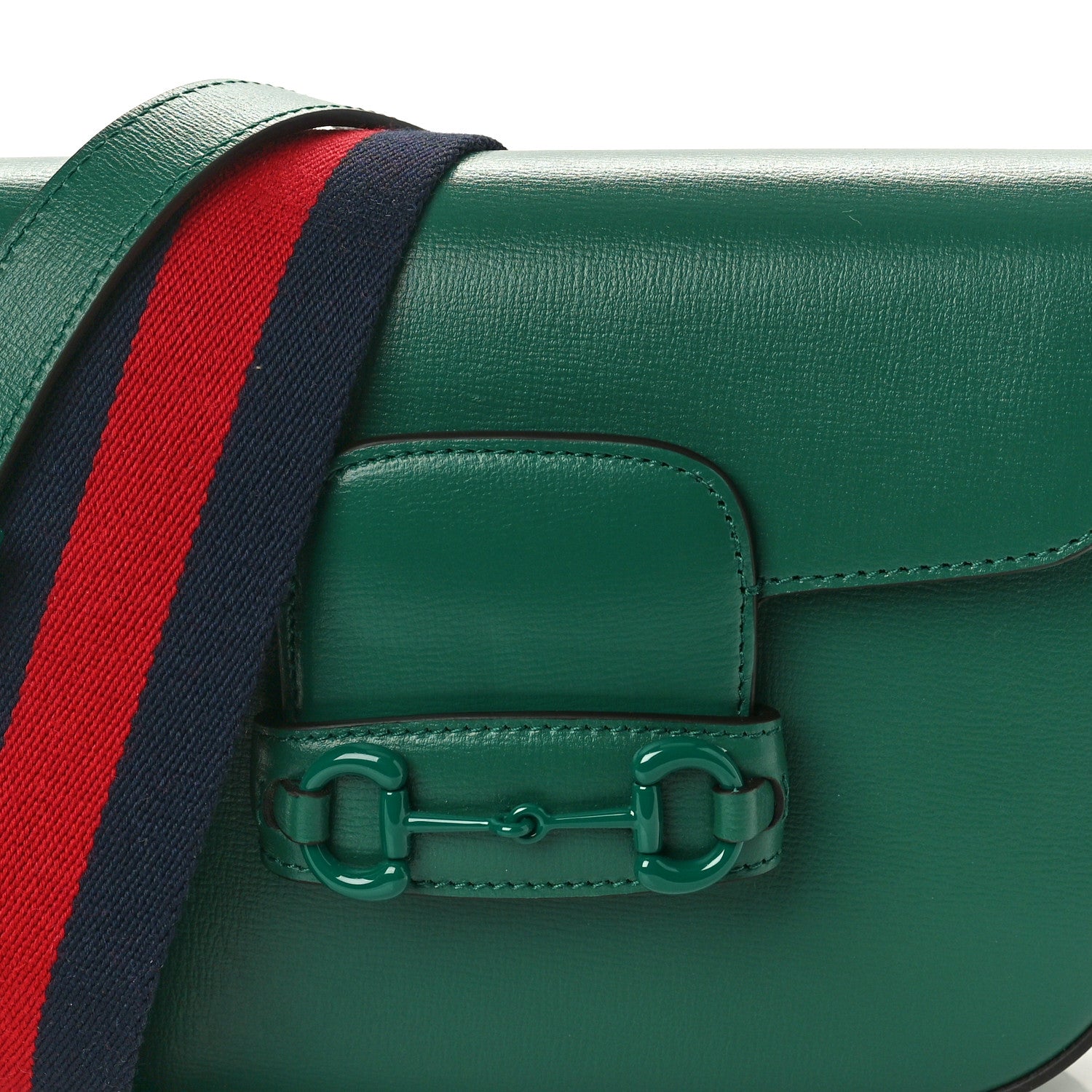Gucci Azalea Calfskin Web Monochrome Horsebit 1955 Shoulder Bag Emerald 9 of 11