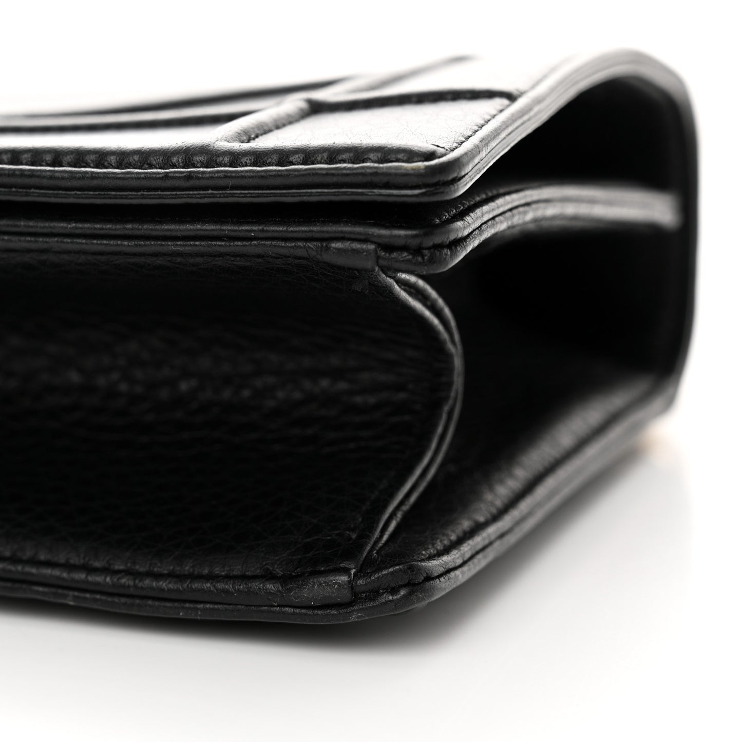 Grained Calfskin Medium Diorama Flap Bag Black