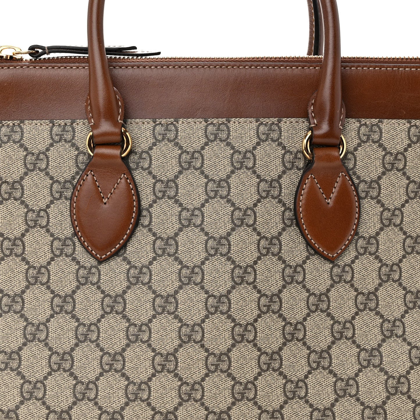 GG Supreme Monogram Small Zip Top Tote Beige Tuscany