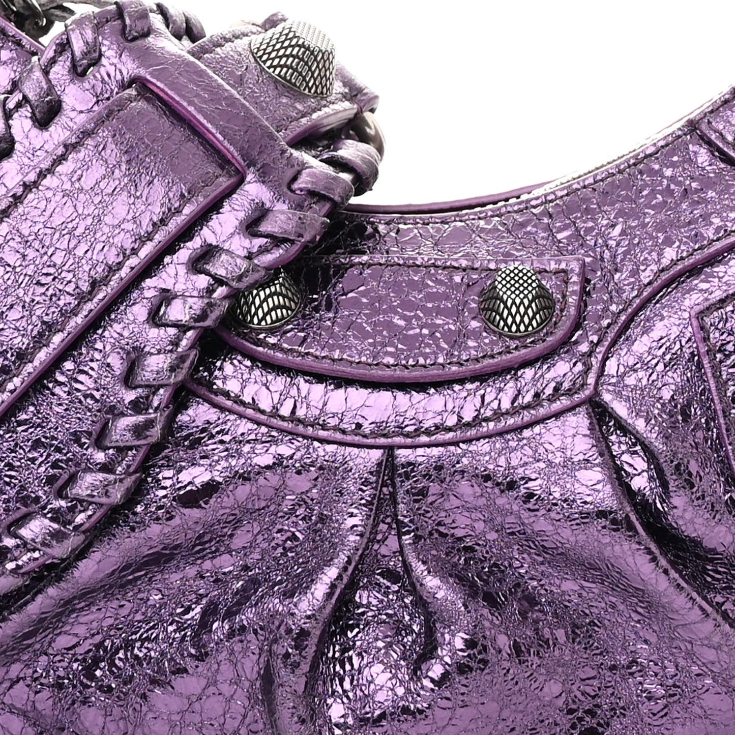Metallic Agneau Arena Le Cagole Shoulder Bag XS Met Mauve