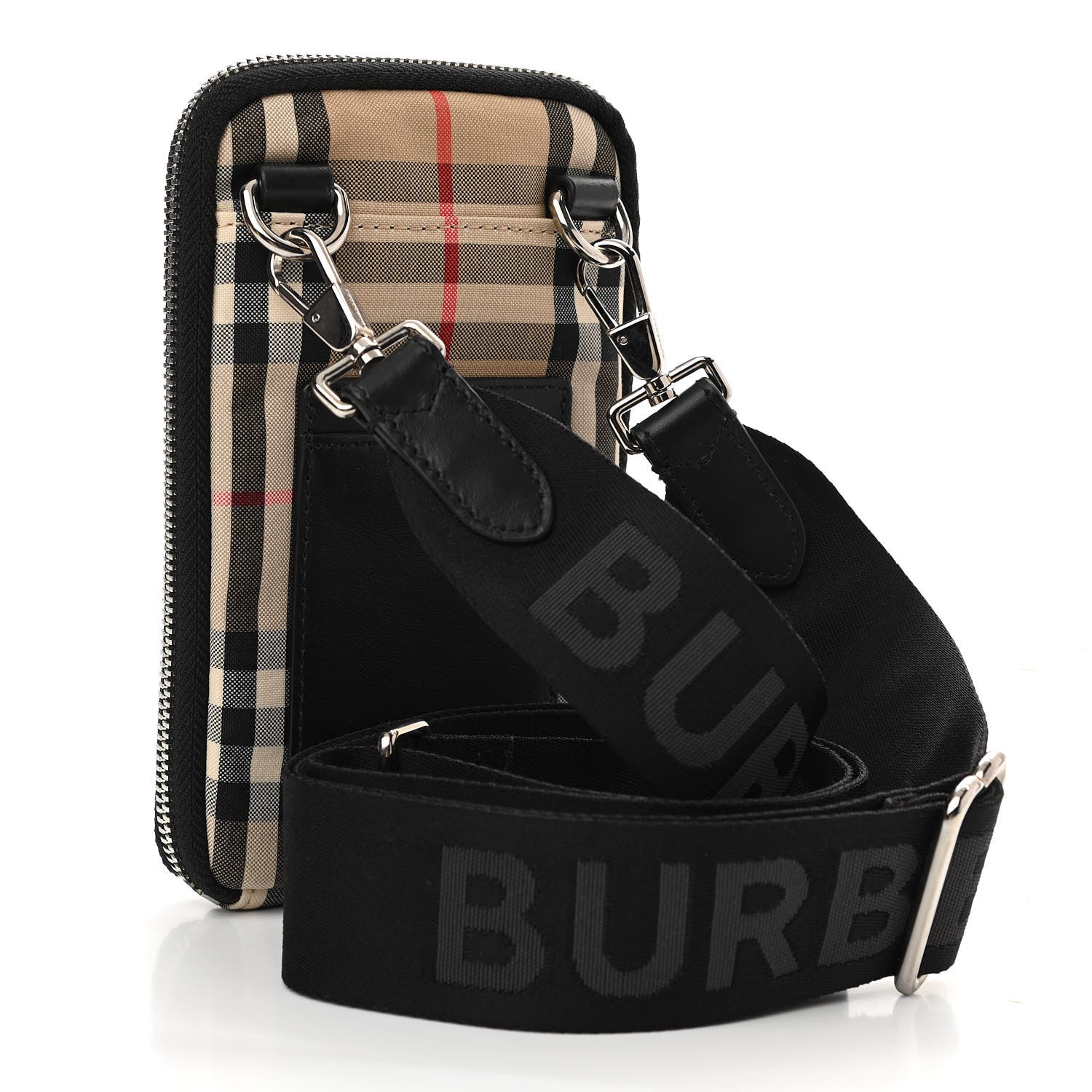 Burberry Nylon Vintage Check Phone Bag Archive Beige 3 of 10