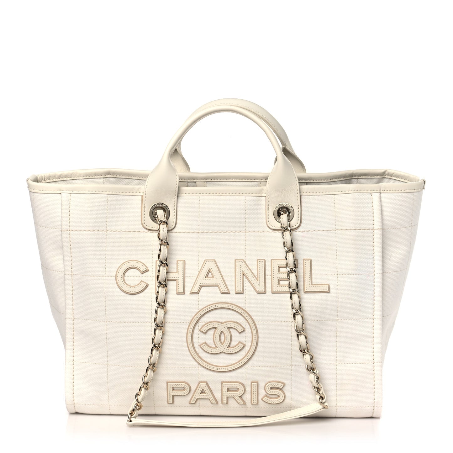 Cotton Medium Deauville Tote White