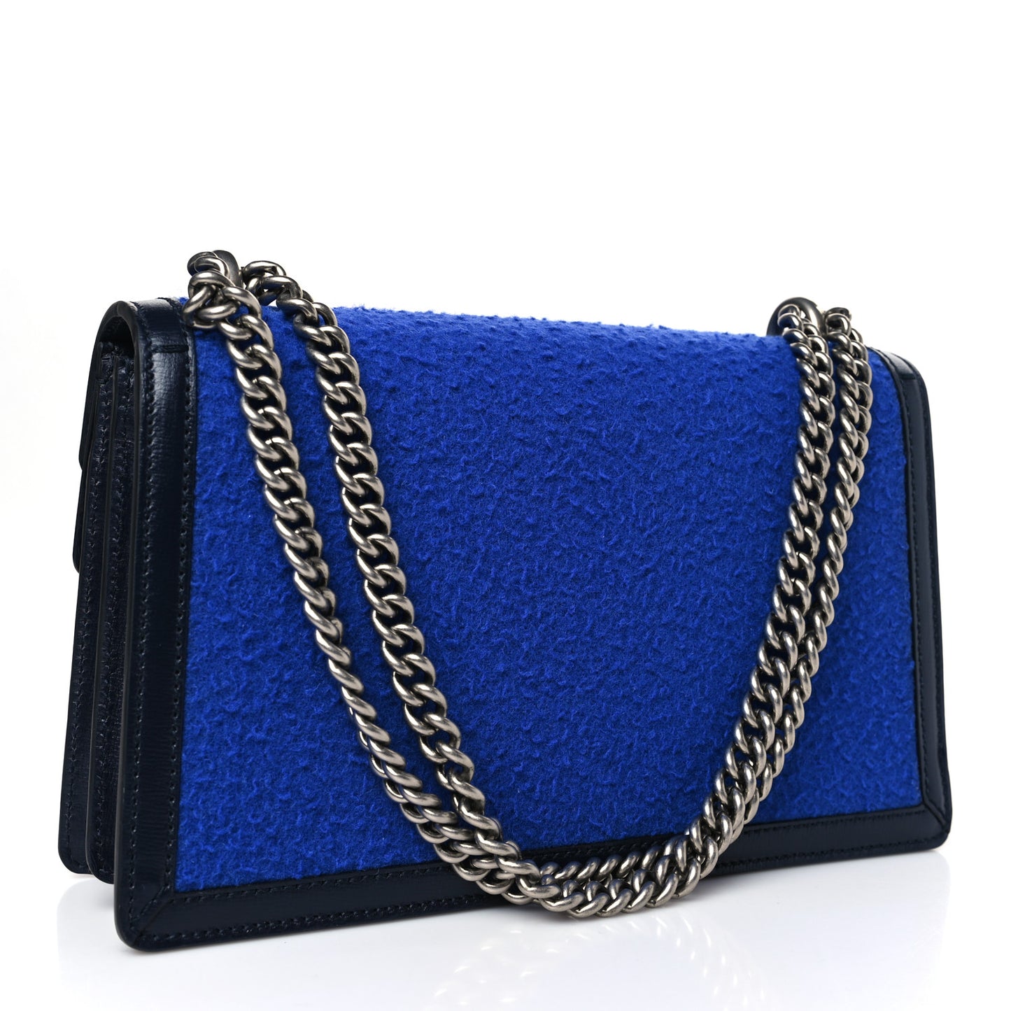 Casy Wool Azalea Calfskin Small Dionysus Shoulder Bag Blue China Blue