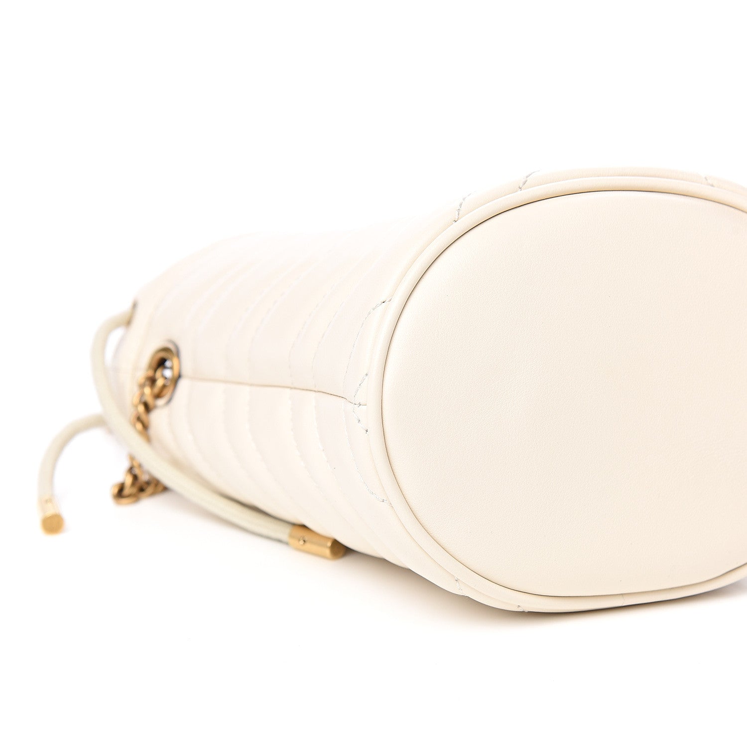 Gucci Calfskin Matelasse Mini GG Marmont 2.0 Bucket Bag White 7 of 10