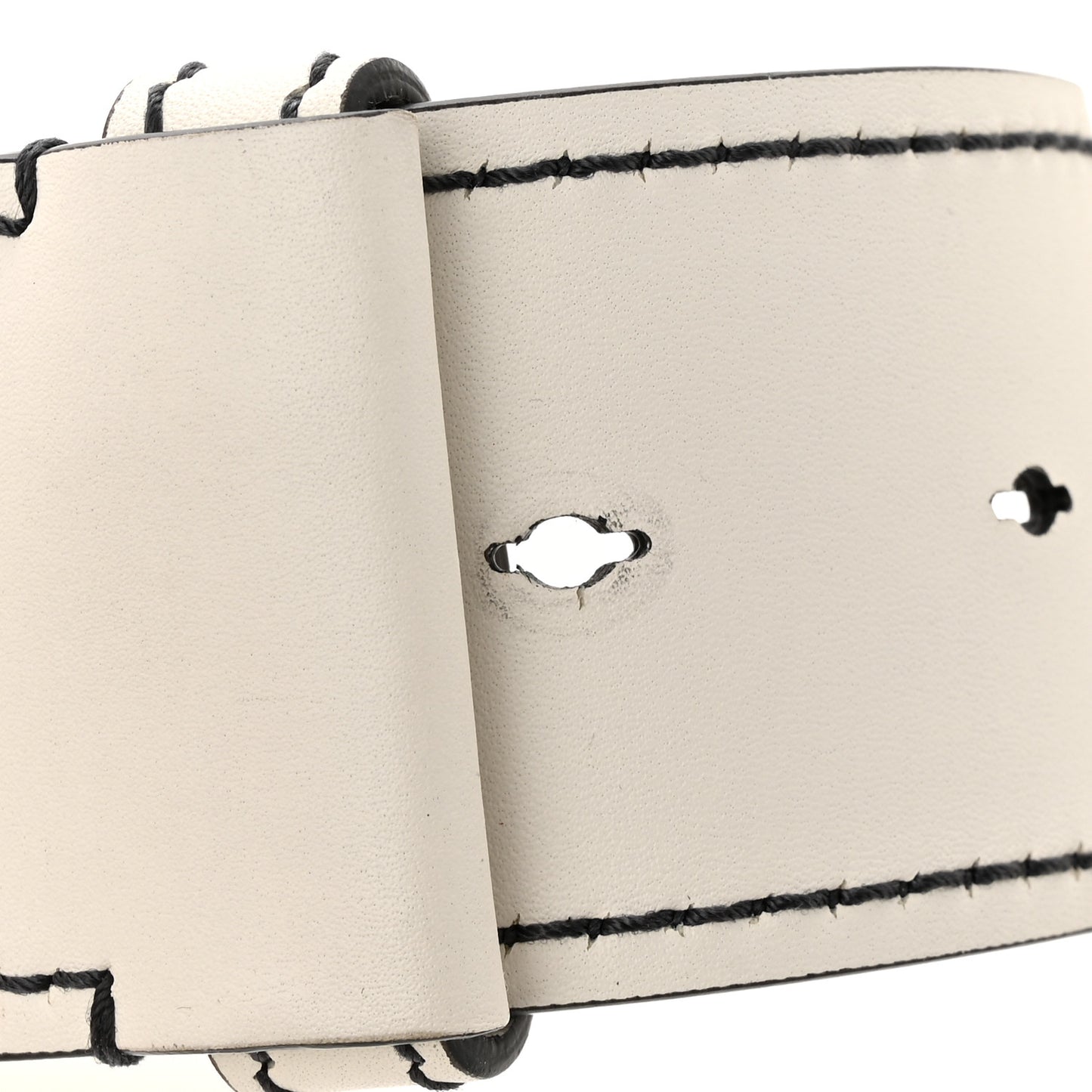 Calfskin Mini D Fence Saddle Bag White
