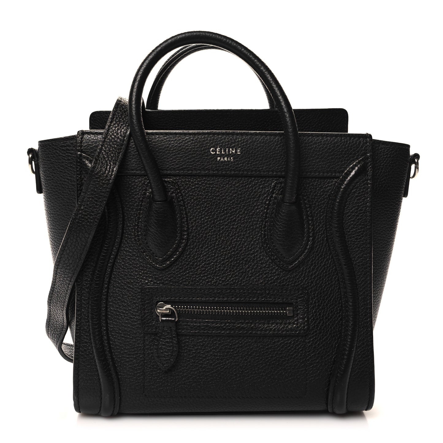 Drummed Calfskin Nano Luggage Black