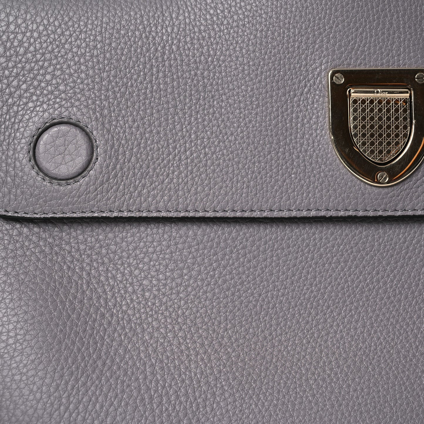 Grained Calfskin Medium Diorever Flap Grey