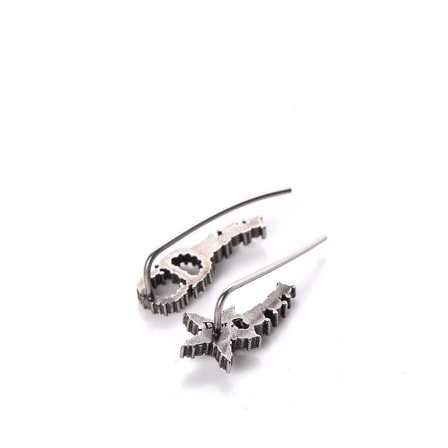 Metal Crystal J'Adior Earrings Ruthenium