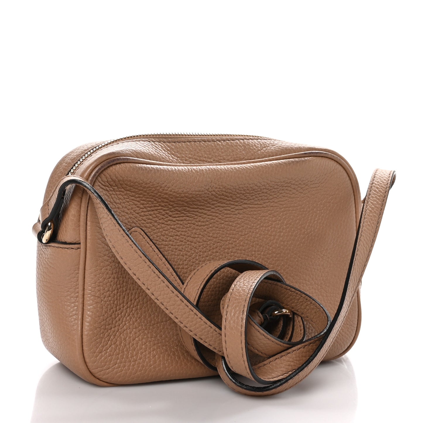 Pebbled Calfskin Small Soho Disco Bag Camelia
